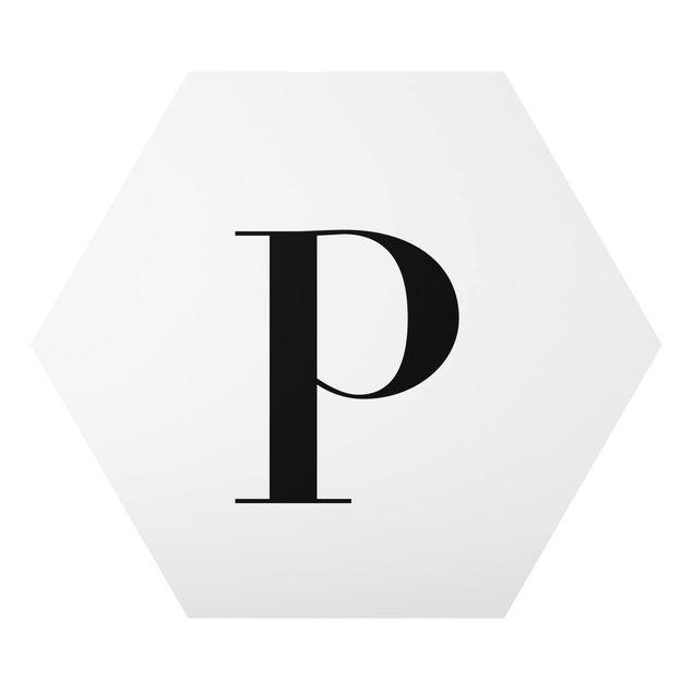Alu-Dibond hexagon - Letter Serif White P