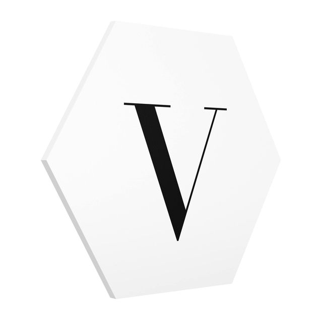 Forex hexagon - Letter Serif White V