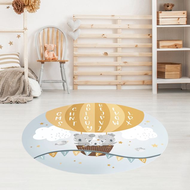 Pastel rugs Playroom Mat ABC - Learning Easily with Koalas