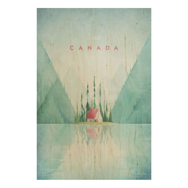 Print on wood - Travel Poster - Canada