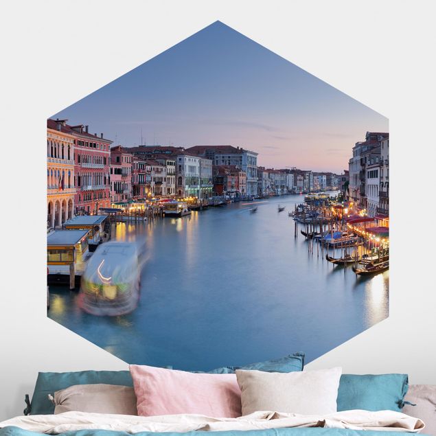 Hexagonal wall mural Evening Atmosphere On The Grand Canal In Venice