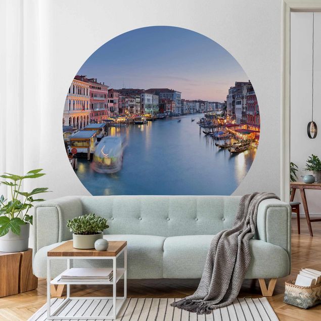 Self-adhesive round wallpaper - Evening On The Grand Canal In Venice
