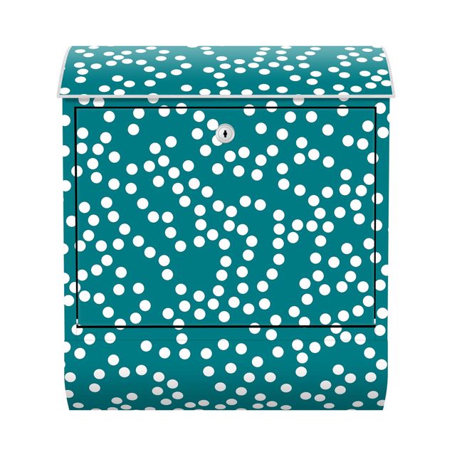 Letterbox - Aboriginal Dot Pattern Bluish Green