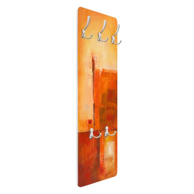 Coat rack - Abstract Orange Brown