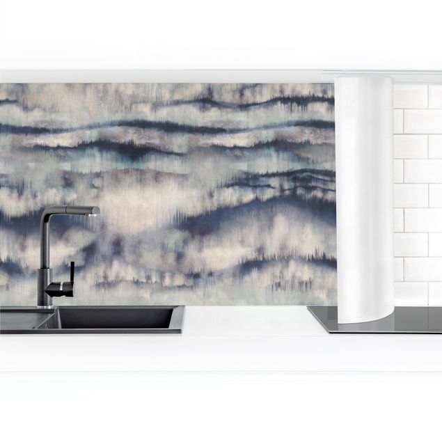 Kitchen wall cladding - Abstract Watercolour Mountains