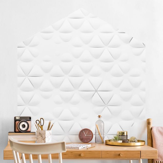 Self-adhesive hexagonal wall mural Abstract Triangles In 3D