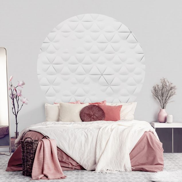 Self-adhesive round wallpaper - Abstract Triangles In 3D