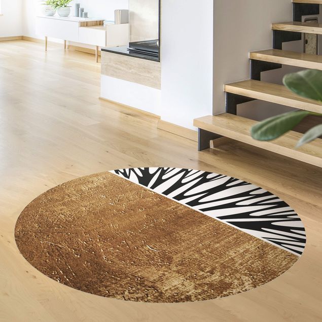 modern area rugs Abstract Shapes - Golden Circle
