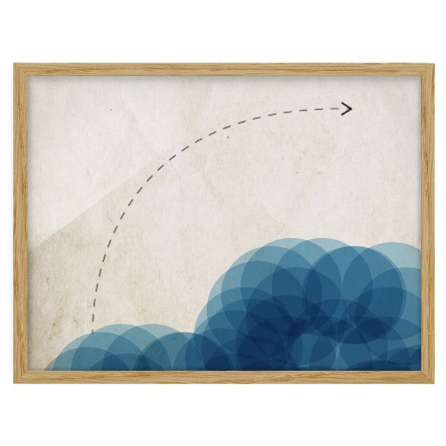 Framed poster - Abstract Shapes - Circles In Blue