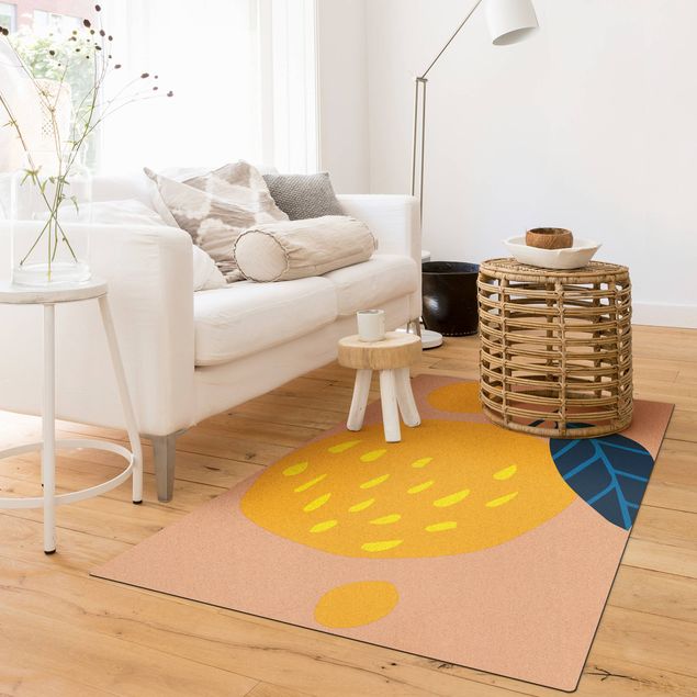dining room area rugs Abstract Shapes - Orange