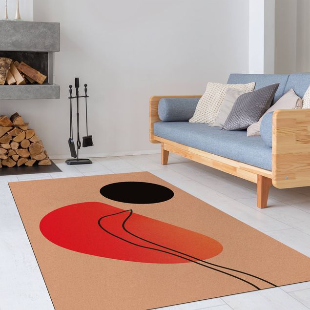 Dining room rugs Abstract Shapes - Black Sun