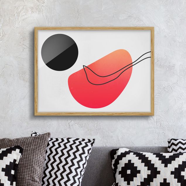 Framed poster - Abstract Shapes - Black Sun