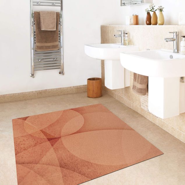 Dining room rugs Abstract Graphics In Peach-Colour