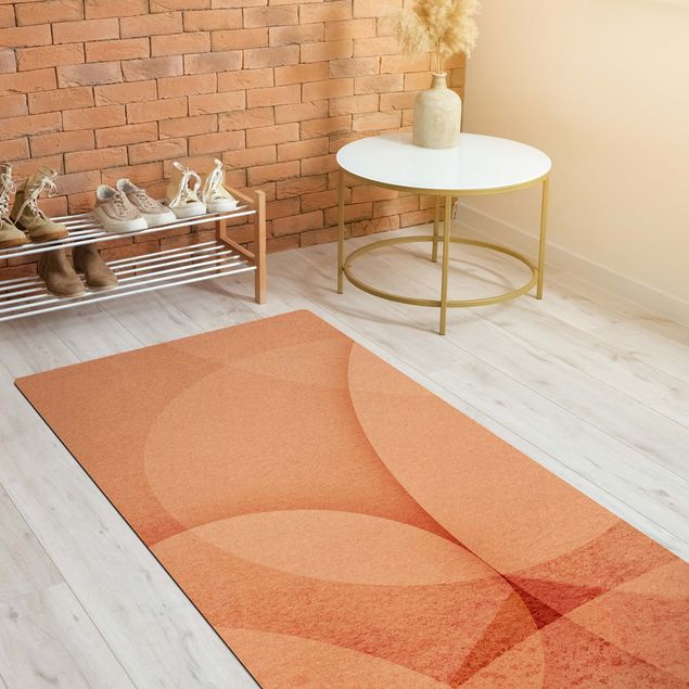 abstract area rug Abstract Graphics In Peach-Colour