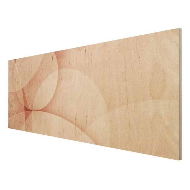 Wood print - Abstract Graphics In Peach-Colour