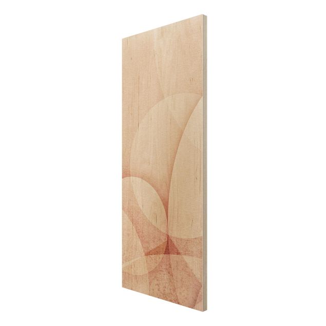 Wood print - Abstract Graphics In Peach-Colour