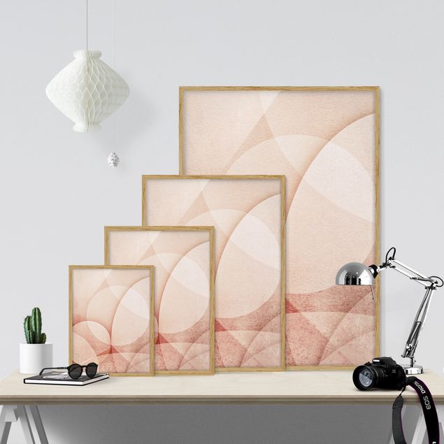 Framed poster - Abstract Graphics In Peach-Colour