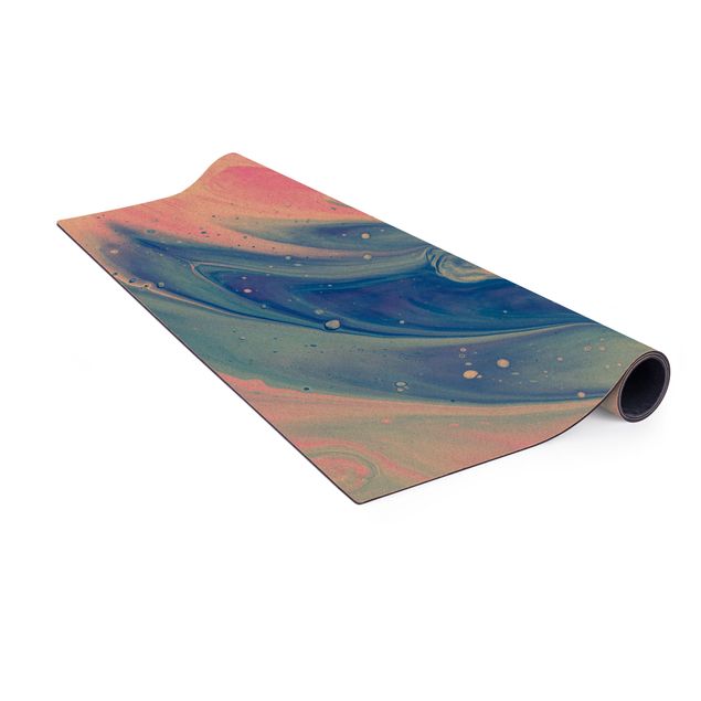 Cork mat - Abstract Marbling Bluish Pink - Square 1:1