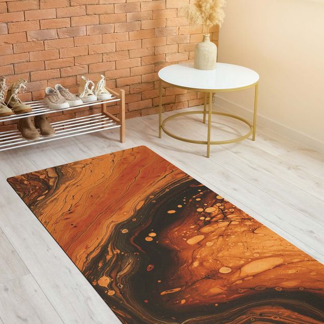 contemporary rugs Abstract Marbling Creamy Brown