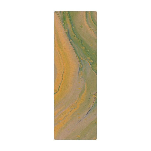 Large rugs Abstract Marbling Yellow green