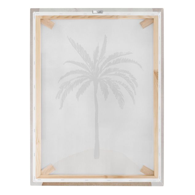 Canvas print - Abstract Island Of Palm Trees With Moon - Portrait format 3:4