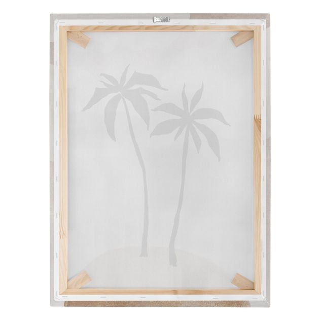 Canvas print - Abstract Island Of Palm Trees With Clouds - Portrait format 3:4