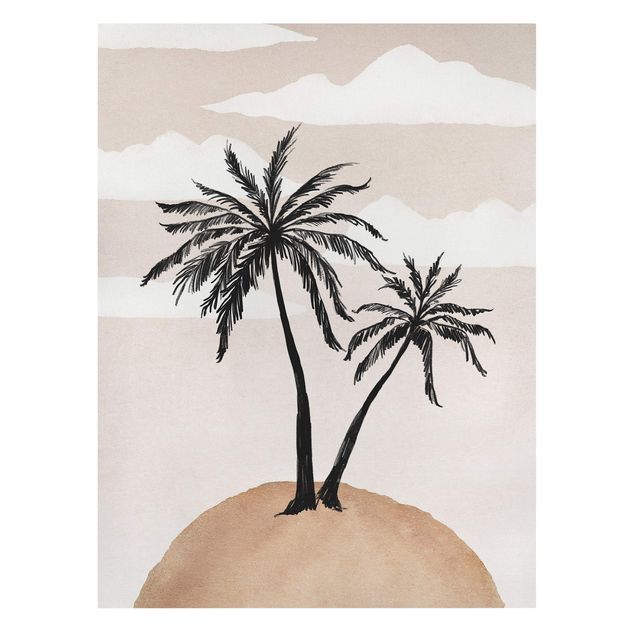 Canvas print - Abstract Island Of Palm Trees - Portrait format 3:4