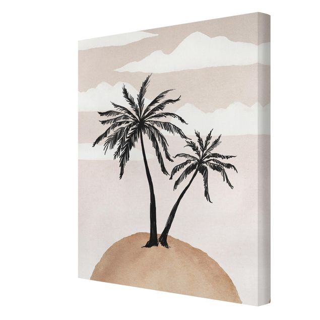 Canvas print - Abstract Island Of Palm Trees - Portrait format 3:4