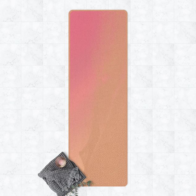 Yoga mat - Abstract Landscape Of Dots Red Sunset