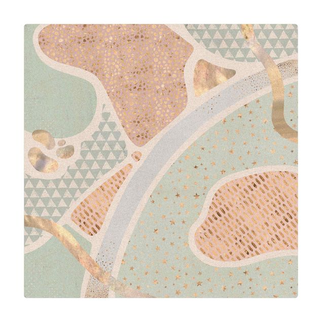 Cork mat - Abstract Seascape Pastel Pattern - Square 1:1