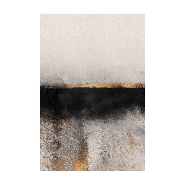 Cork mat - Abstract Golden Horizon Black And White - Portrait format 2:3