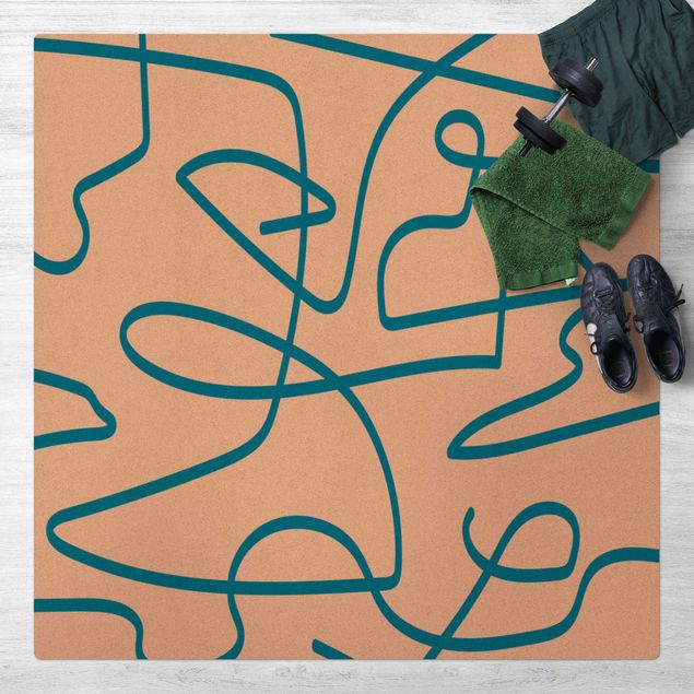 modern area rugs Abstract Flowing Lines Blue