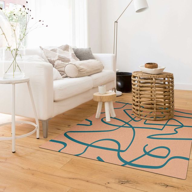 blue area rugs Abstract Flowing Lines Blue