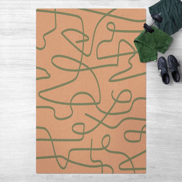 modern area rugs Abstract Flowing Lines Mint