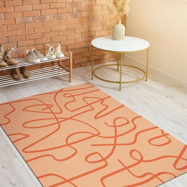 dining room area rugs Abstract Flowing Lines Light Pink