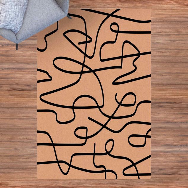 Modern rugs Abstract Flowing Lines Black
