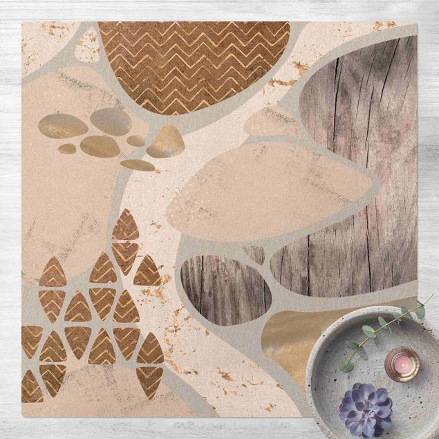 Cork mat - Abstract Quarry Pastel Pattern - Square 1:1