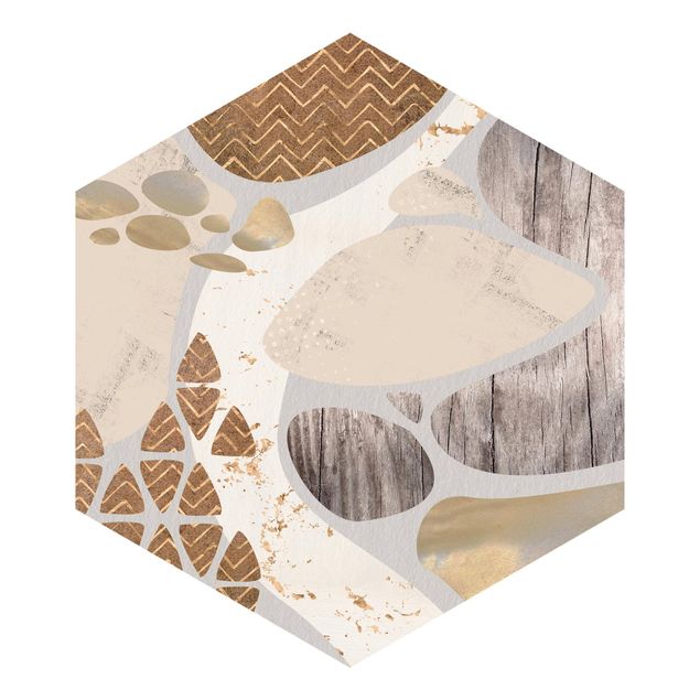 Self-adhesive hexagonal wall mural - Abstract Quarry Pastel Pattern
