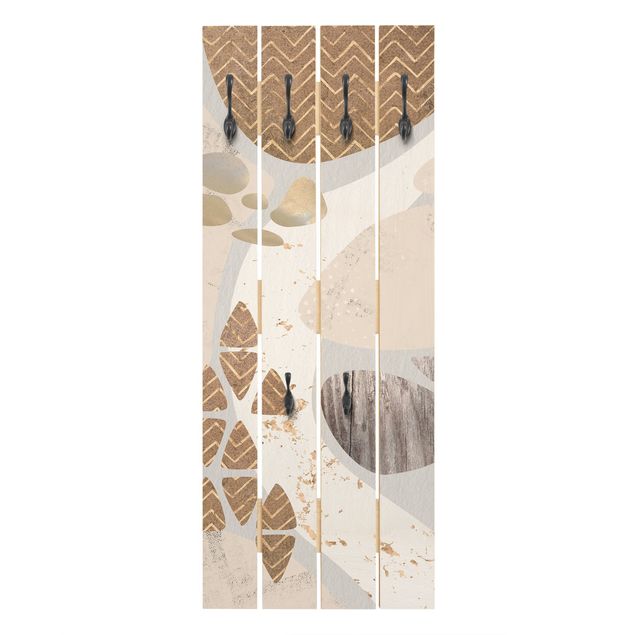 Wooden coat rack - Abstract Quarry Pastel Pattern