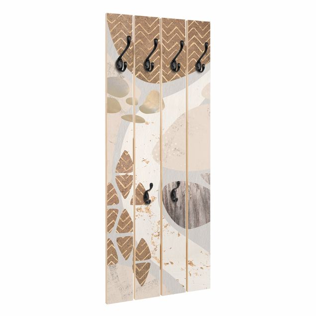 Wooden coat rack - Abstract Quarry Pastel Pattern