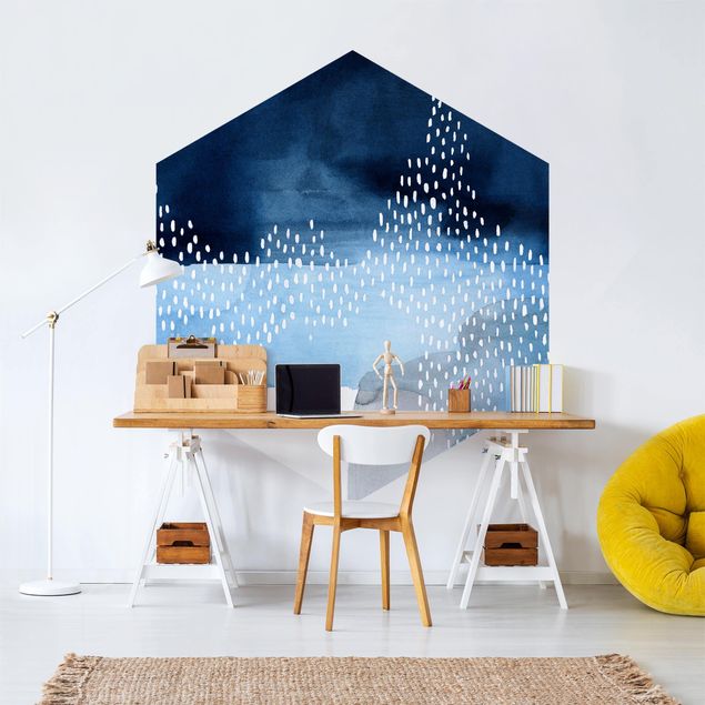 Self-adhesive hexagonal pattern wallpaper - Abstract Waterfall