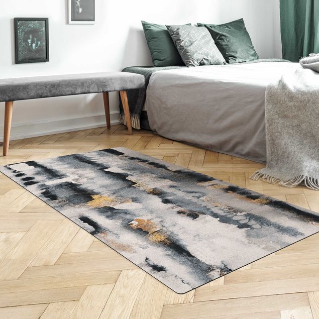 abstract area rug Abstract Watercolour With Gold