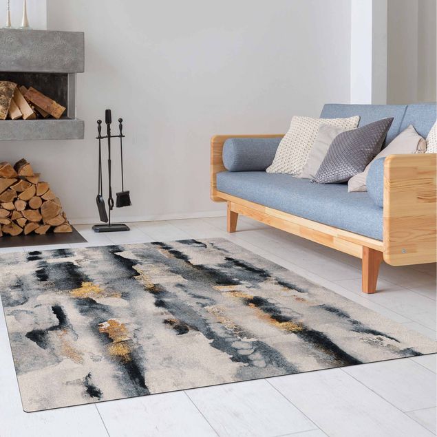 Abstract rugs Abstract Watercolour With Gold