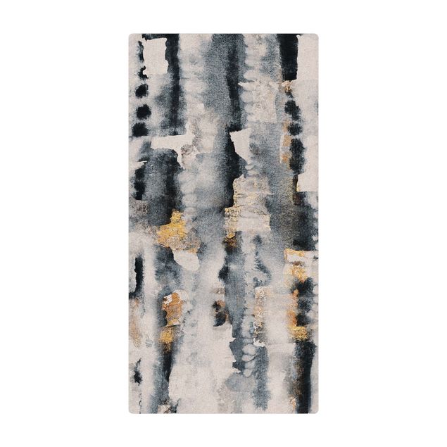 large area rugs Abstract Watercolour With Gold