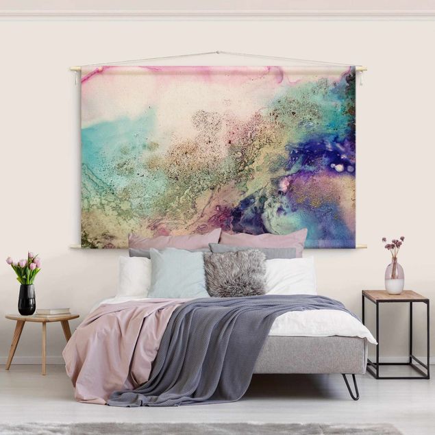 extra large tapestry Abstract Changing Colours In Pink And Purple