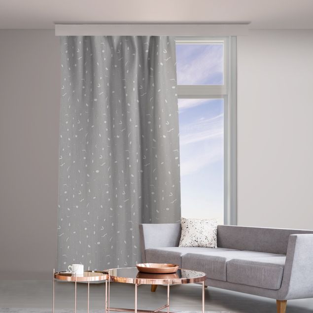 modern curtains for living room Abstract Monochrome Pattern - Grey