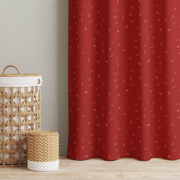 custom curtain Abstract Monochrome Pattern - Red