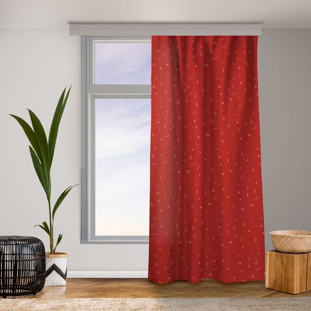 contemporary curtains Abstract Monochrome Pattern - Red