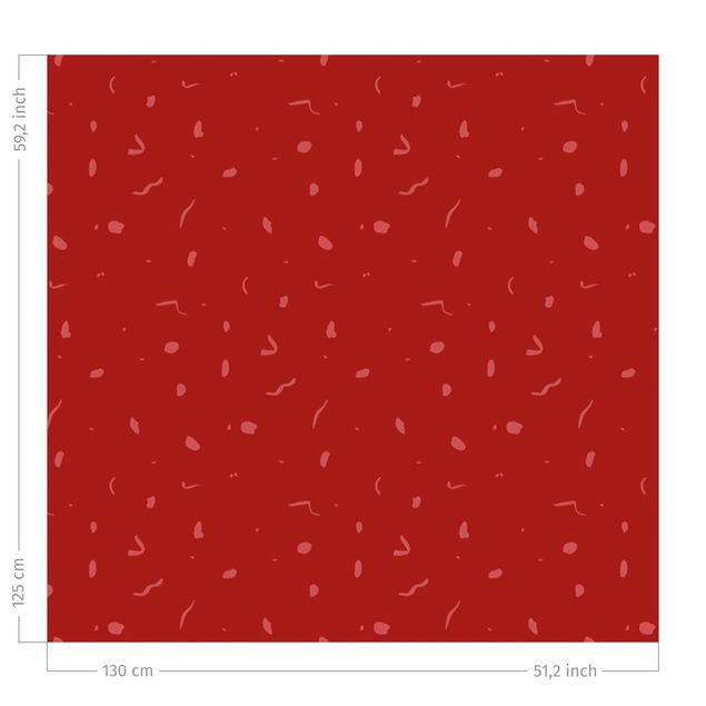 pattern curtains for living room Abstract Monochrome Pattern - Red