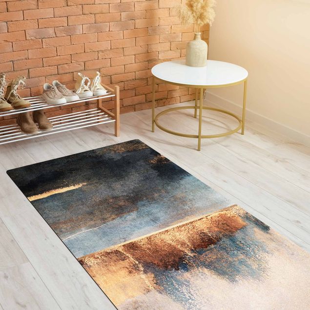 Modern rugs Abstract Lakeshore In Gold